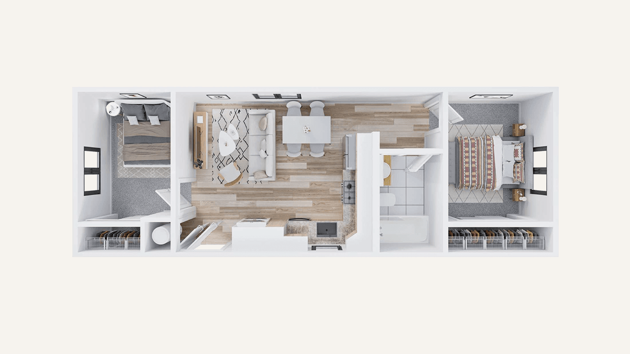 Proven ADU floor plan optimized for efficiency and livability